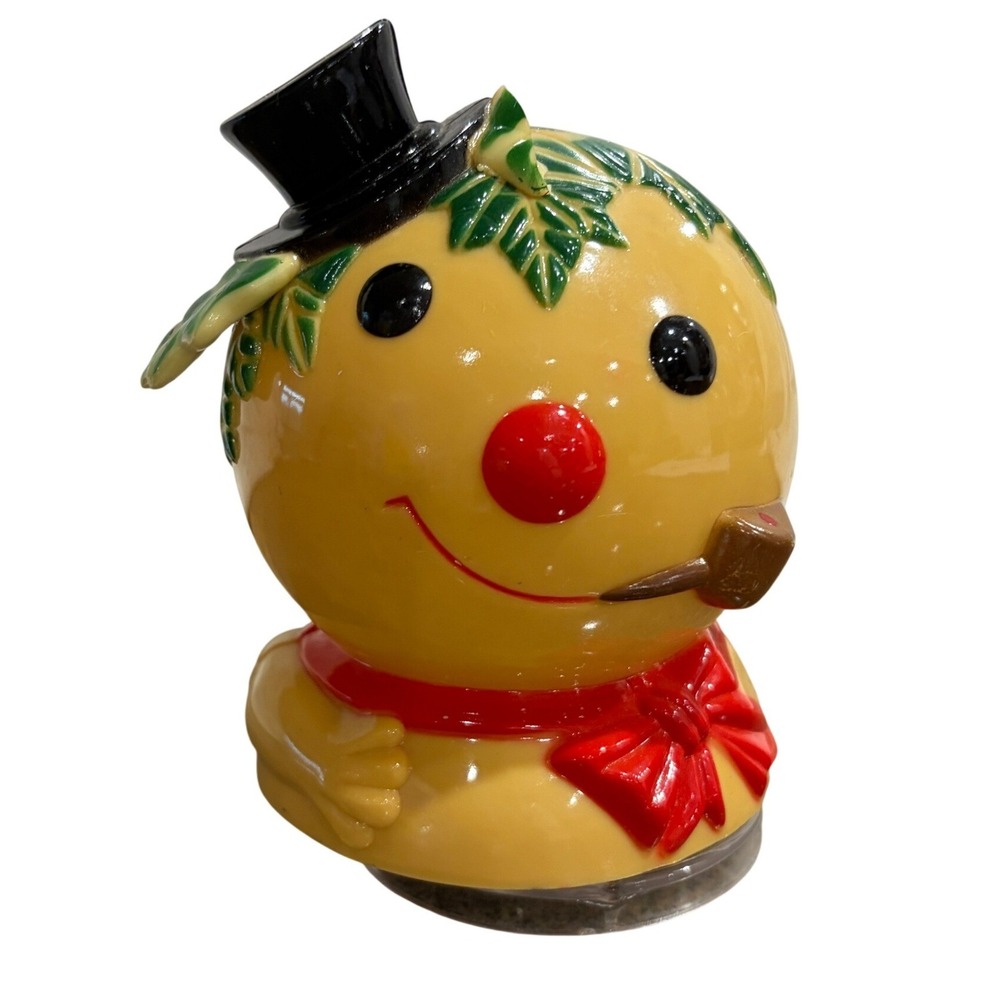 Vintage 1972 Musical Snowman Figurine Plays Frosty the Snowman Hong Kong Retro